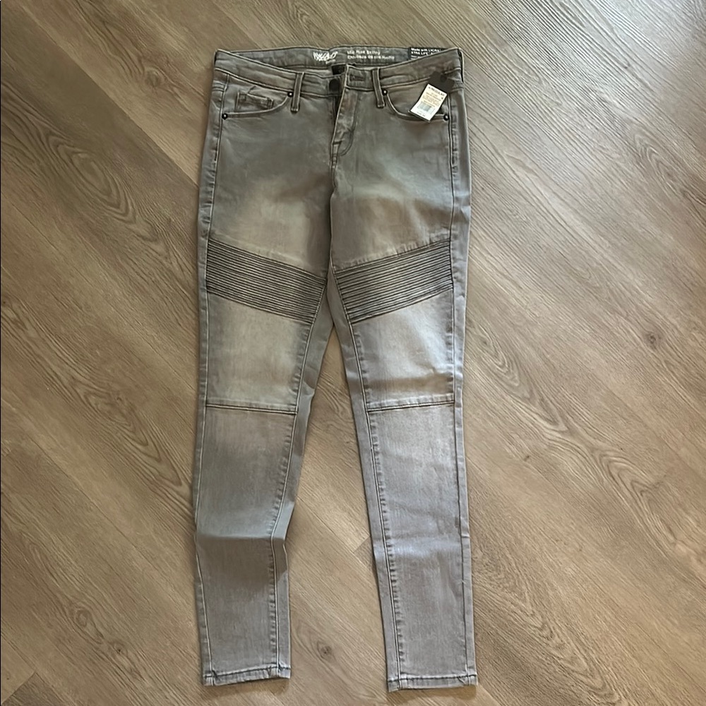 Mossimo Supply Co. Gray Skinny Moto Jeans